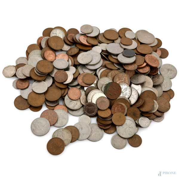 Lotto di monete inglesi, XX secolo, (segni di usura)