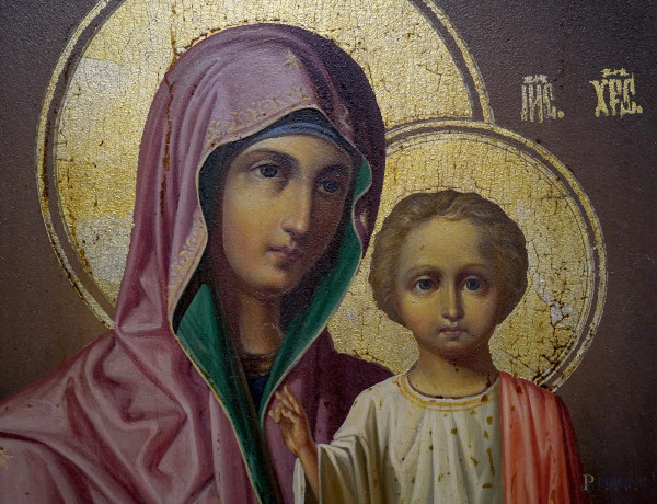 Madonna di Kazan', inizio XX secolo, tempera su tavola, cm 58x40