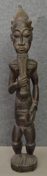 Figura,scultura in legno intagliato,arte africana, h. 85 cm.