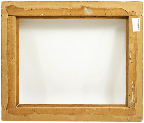 Cornice Carlo X in legno e stucco dorato decorata a motivi vegetali e a palmette, inizio XIX seco...