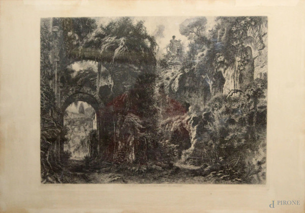 Rovine della casa di Settimio Severo sul Palatino, incisione, 70 x 55 cm