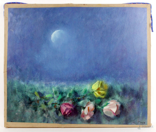 Fernando Troso - Rose, olio su tela, cm 50x60