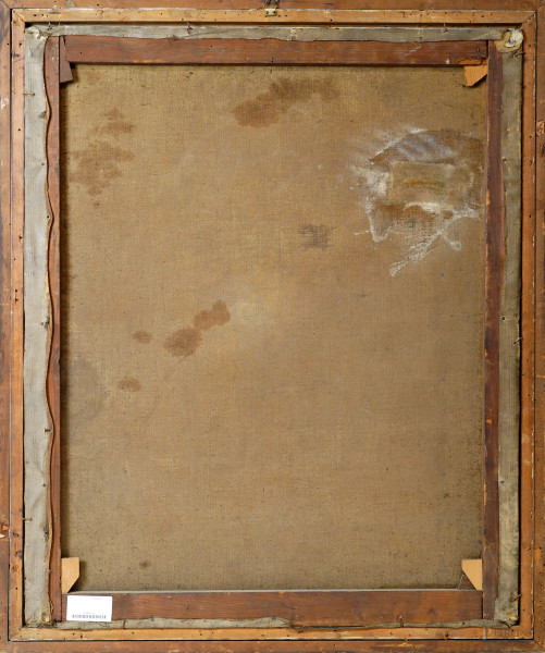 Ballerini, olio su tela, primo XX secolo, cm 77,3x63,8, entro cornice