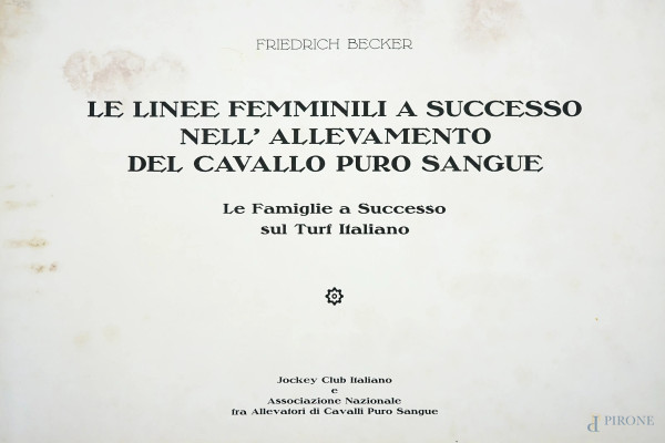 Le linee femminili a successo nell'allevamento del cavallo puro sangue, anni '40, (difetti e manc...