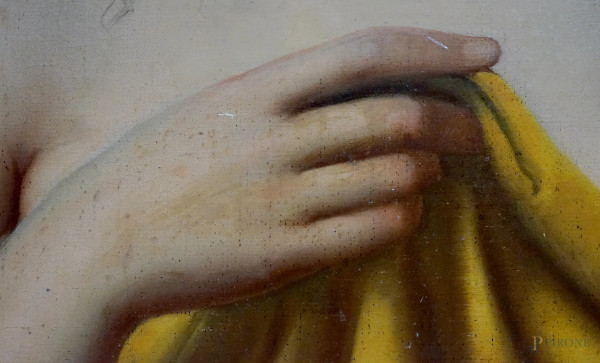 Scuola italiana di fine XIX secolo, Figura femminile, olio su tela, cm 68.8x52.7, entro cornice