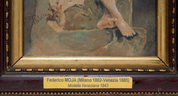 Allegoria della primavera, tecnica mista su carta, XIX secolo. Firmato in basso a sinistra "F. Mo...