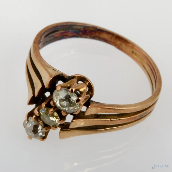 Anello in oro basso, misura 8, peso gr 2,5