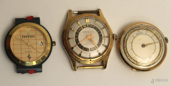 Lotto composto da tre casse per orologi di marche diverse: Ferrari by Cartier, Norstel e Teriam.