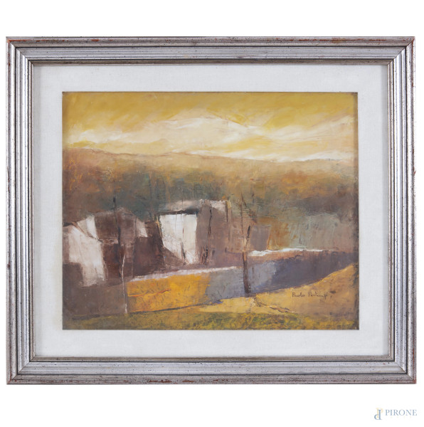 Paola Pertempi, Roma, 1970, olio su tela, cm 40x50,firmato, titolato e datato al retro, entro cornic