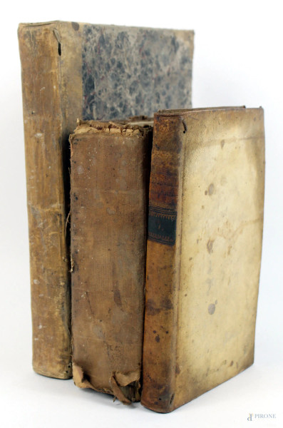 Lotto di tre volumi del XIX secolo