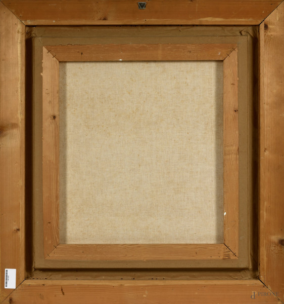 Mino Maccari (Siena, 1898 - Roma, 1989), Figura su asino, tecnica mista su carta, cm 60x65 entro ...