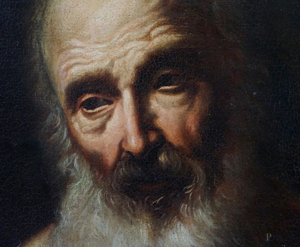 Hendrick Van Somer (Lokeren, 1607 – Napoli, 1656), San Girolamo in meditazione, olio su tela, cm ...