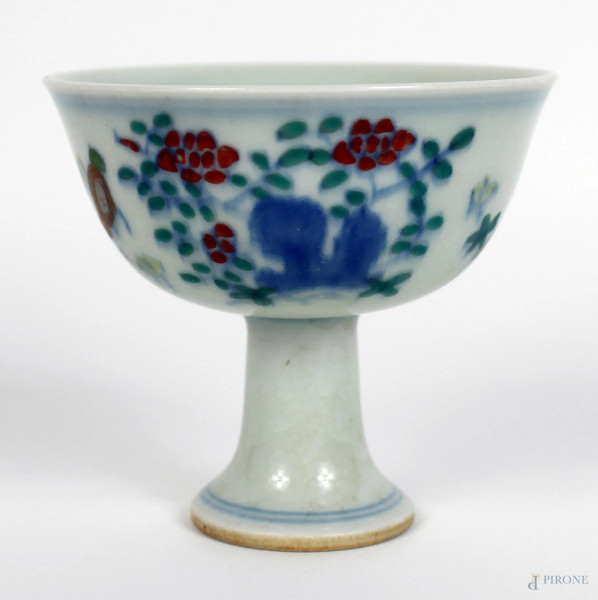 Chicken bowl, Cina, XX secolo, altezza cm 7,5, diametro cm 8