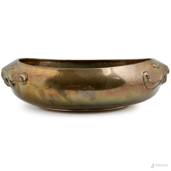 Centrotavola in argento argentiere Calderoni, cm 9x31,5x24, gr 940