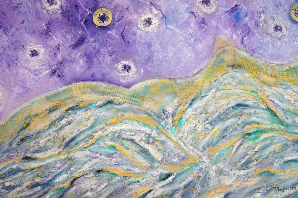 Marianna Morfeo - Mare, cielo e terra, tecnica mista su tela, cm 60x100