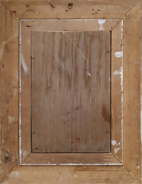 Achille Boni (XX sec.) Aeropittura, olio su tavola, cm 28,5x18, firmato in basso a destra, con co...