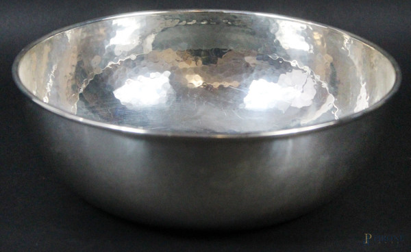 Bowl in argento, altezza cm 8, diametro cm 23, gr. 430