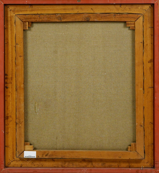 Achille Sdruscia (Roma 1910 - 1994), Donna in costume, olio su tela, cm 70x60, entro cornice