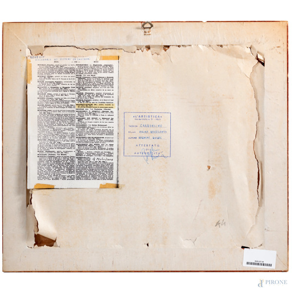 Mogniat Duclos Bertrand (1903-1987), La passeggiata, carboncino e gessetto su carta, cm 25x30, en...