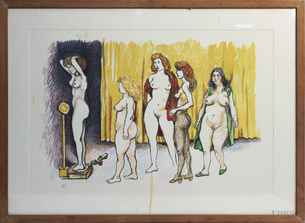 Nudi di donna, litografia 119/200, 50x70 cm, entro cornice.