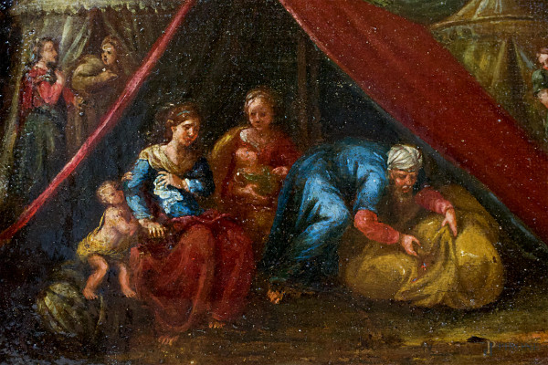 Francois Nicolas de Bar, detto Nicolò Lorenese (Francia, 1632 - Roma, 1695), Giacobbe e Rachele a...