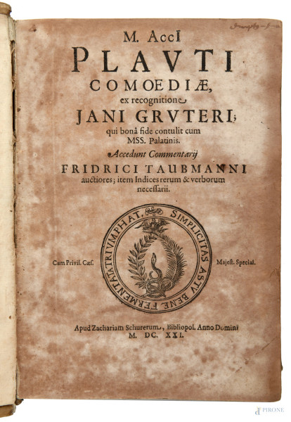 Plauti Comoediae […], 1621 , (gore, umidità, strappi, mancanze)