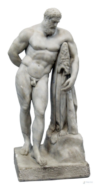 Ercole Farnese, scultura in marmo, cm h 70, XIX secolo,  (difetti e mancanze).