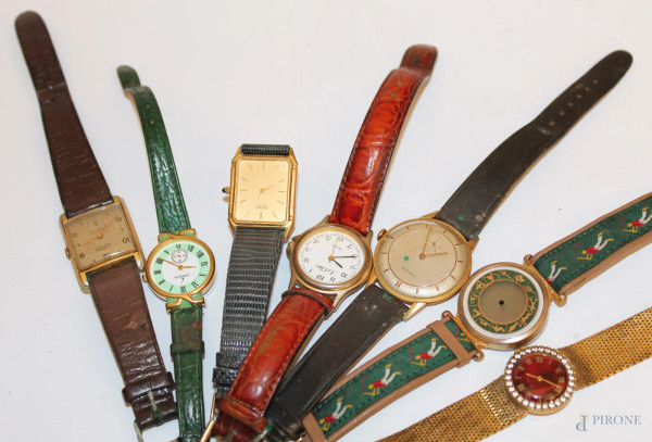 Lotto di sette orologi diversi