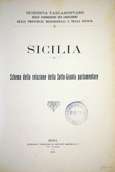 Inchiesta parlamentare sulle condizioni dei contadini nelle provincie meridionali e nella Sicilia, Roma 1911 (difetti)