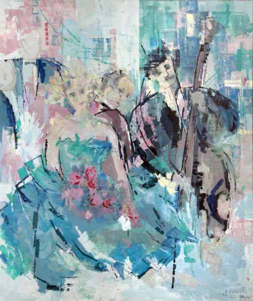 Figure, olio su tela, 170x200 cm, firmato