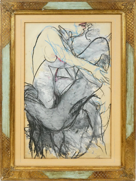 Edolo Masci - Nudi, tecnica mista su carta, cm 44x28, entro cornice