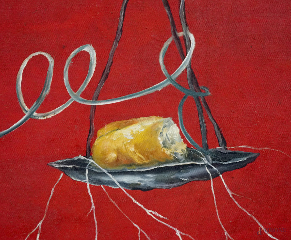 Equilibrium, olio su tela, firmato e datato in basso a sinistra Benjamin Mendoza [19]61, cm 86,5x...