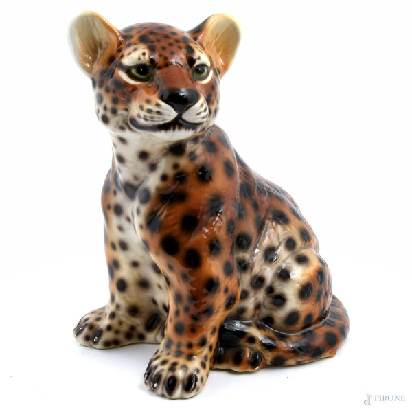 Lotto di cinque sculture di animali in ceramica, XX secolo, altezza massima cm 32, (segni di usur...