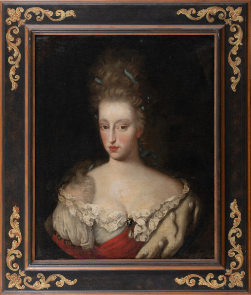 Ritratto di nobildonna, XVIII secolo, cm 73x57, entro cornice, (lievi segni di usura)