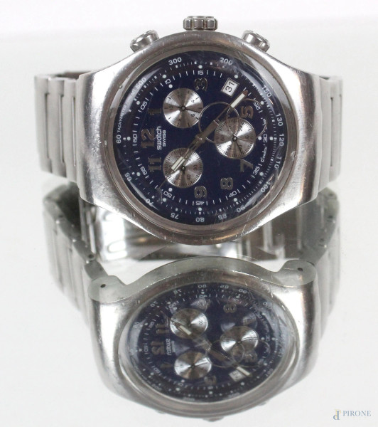 Orologio Swatch Irony in acciaio, quadrante in blu, (difetti, da revisionare).