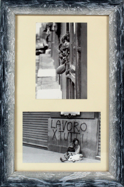 Due fotografie del XX secolo, cm. 10x15, entro cornice