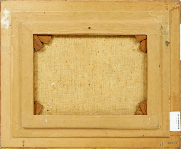 Scena araba, XIX-XX secolo, olio su tela, cm 30x40, firmato in basso a sinistra, entro cornice