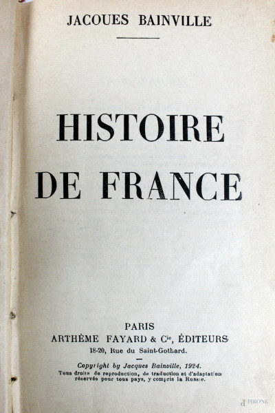 Lotto di tre volumi, Francia, XX secolo.