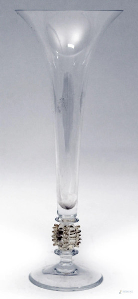 Porta fiori in cristallo, H. 27 cm.