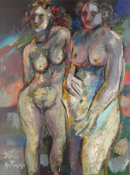 Antinori - Nudi di donne,olio su tela 80x60cm,entro cornice