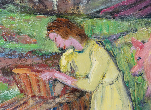 Arca di Noè, olio su compensato, firmato in basso a destra Brunello, cm 30x40