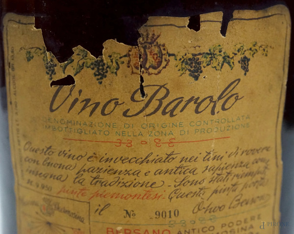 Barolo, Bersano, Antico Podere Dei Conti Della Cremosina, 1964, Cm H 47 ...