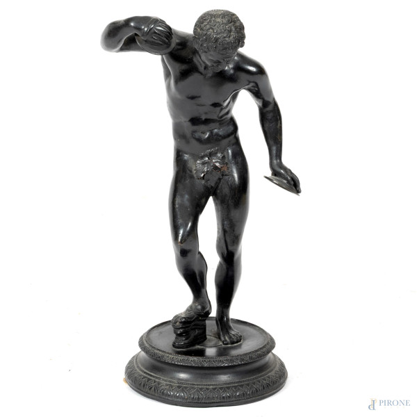 Fauno danzante, XX secolo, scultura in bronzo, altezza cm 25