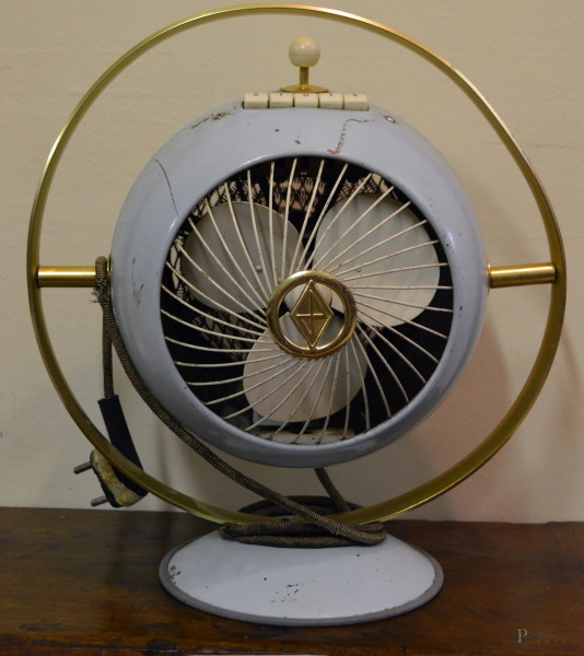 Termoventilatore vintage a sfera,h. 37 cm.