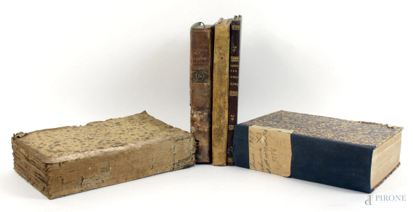 Lotto di cinque volumi del XIX secolo