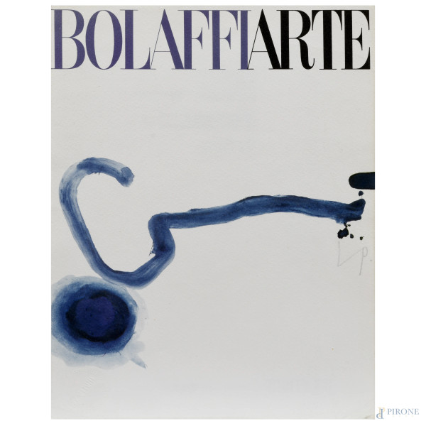 Fotolitografia a sei colori di Victor Asmore, "Indaco", eseguita per la collezione I colori dell'arcobaleno di Bolaffi Arte, cm 27,5x20