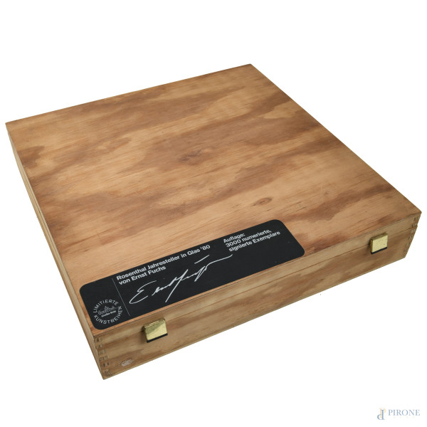 Ernst Fuchs x Rosenthal, Piatto dell'Anno Jahresteller in vetro, 1980, diametro cm 40