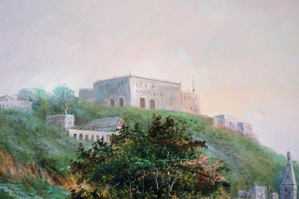 Veduta del Golfo di Napoli, olio su tela, XX secolo, cm 78x103, entro cornice