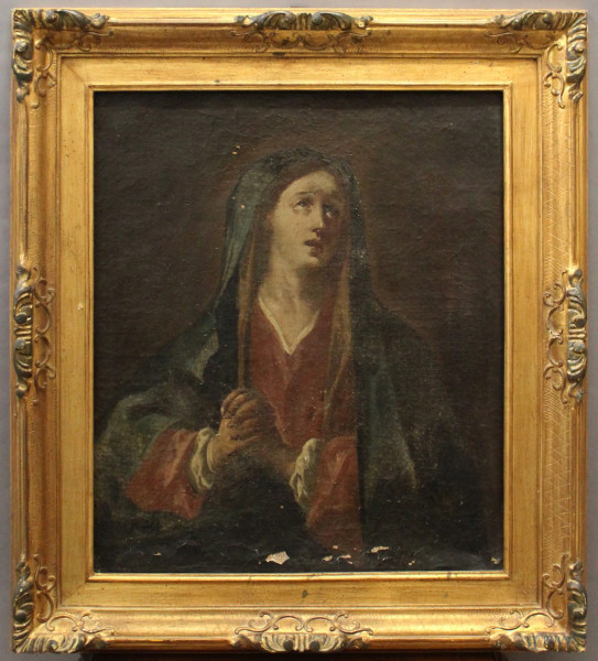 Madonna, olio su tela 50x54 cm, entro cornice, XIX sec
