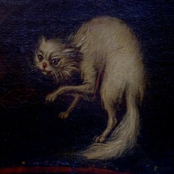 Delitto incompiuto, sec.XIX, olio su tela, cm 90x72,5, retro: iscritto "Lacroix". Entro cornice. ...